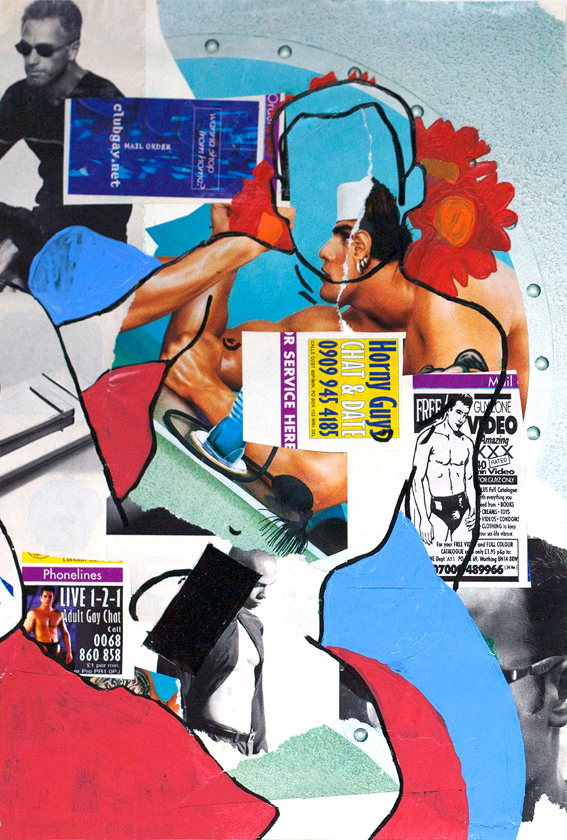 Dick | 2000 | Gloss paint and collage | 19.5cm x 28.5cm