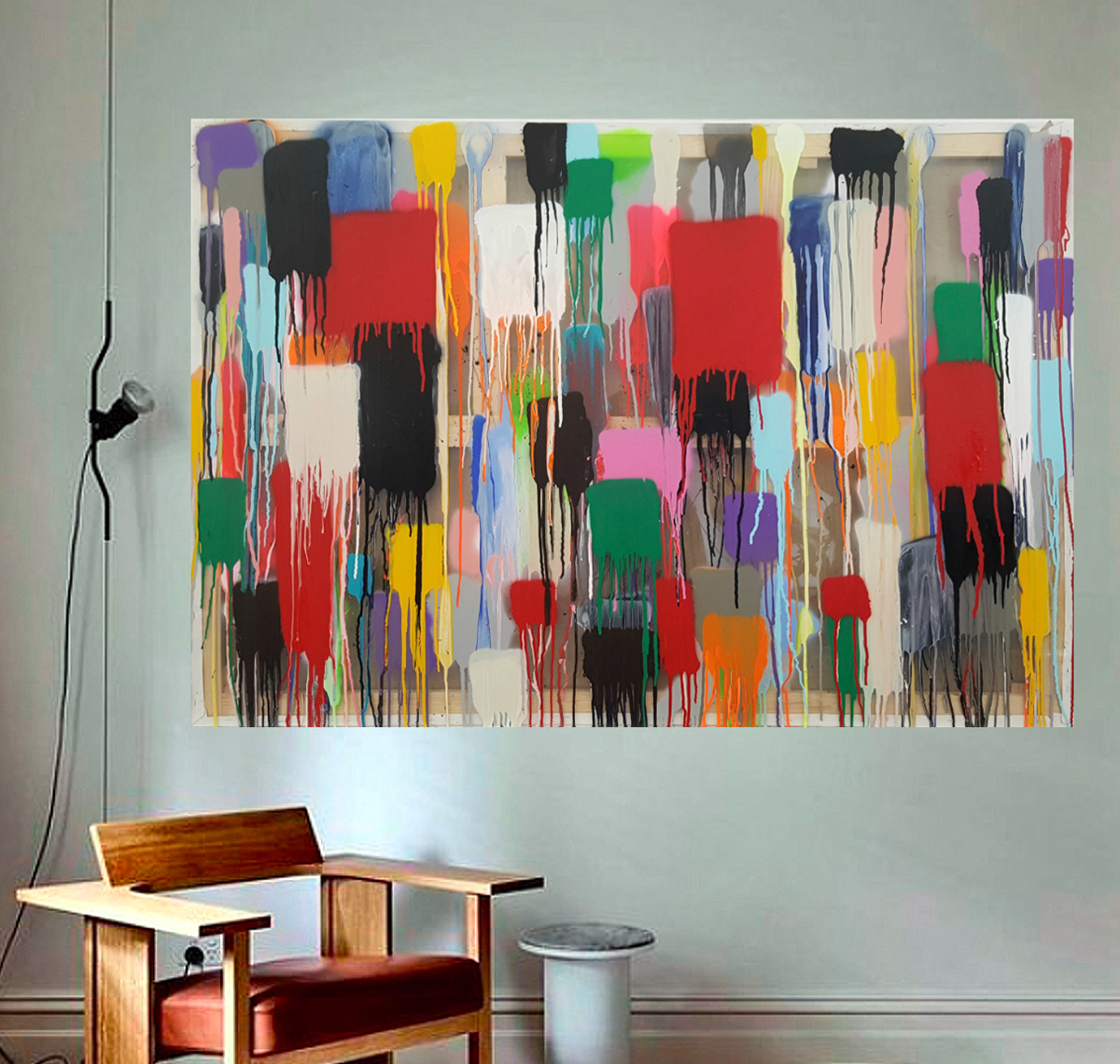 Peinture 210731 - 114x162cm/44,8’x63,7’ - Polymer and spray paint on polycarbonate on retured canvas