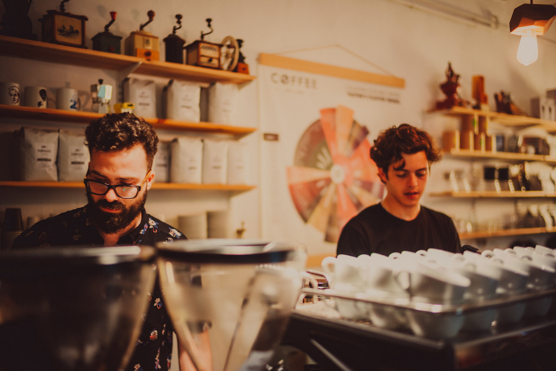 Nomad Coffee baristas, Barcelona, Spain, July 2016, Leica M.