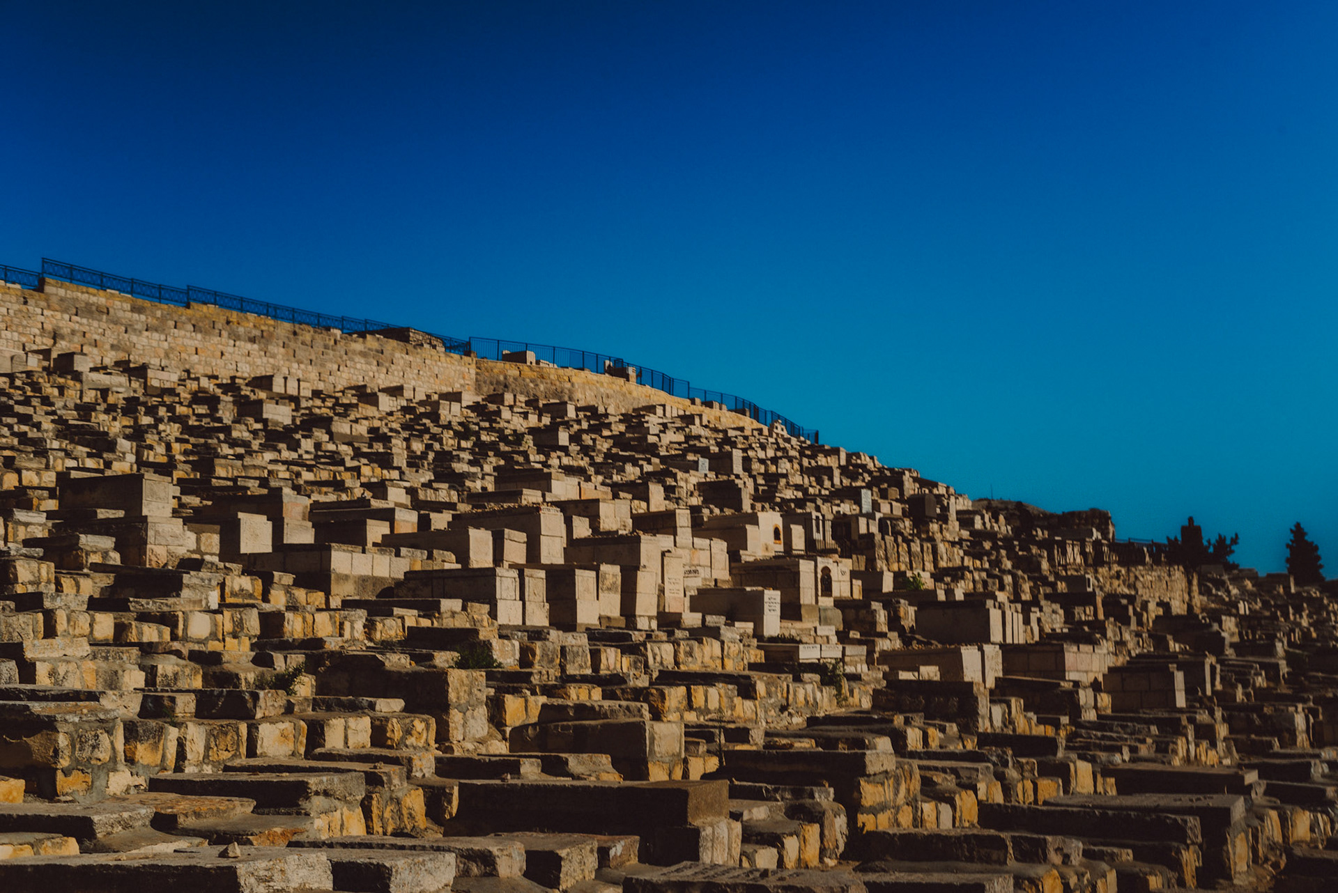 Tombstones in a Jewish cemetery, Jerusalem, Israel, July 2015, Leica M.