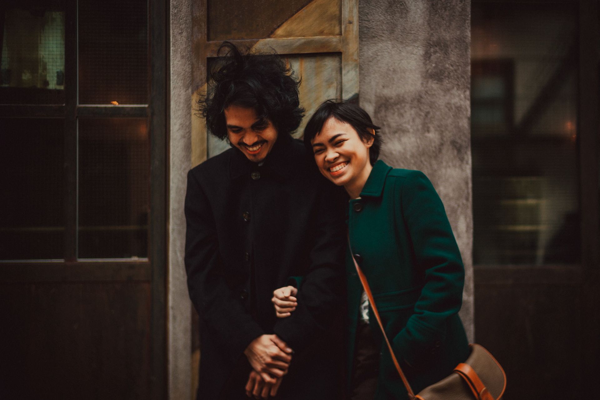 West Village couple portraits, from AC &amp; Winona's casual and chill engagement shoot in Manhattan, New York City, USA, December 2017, Leica M.