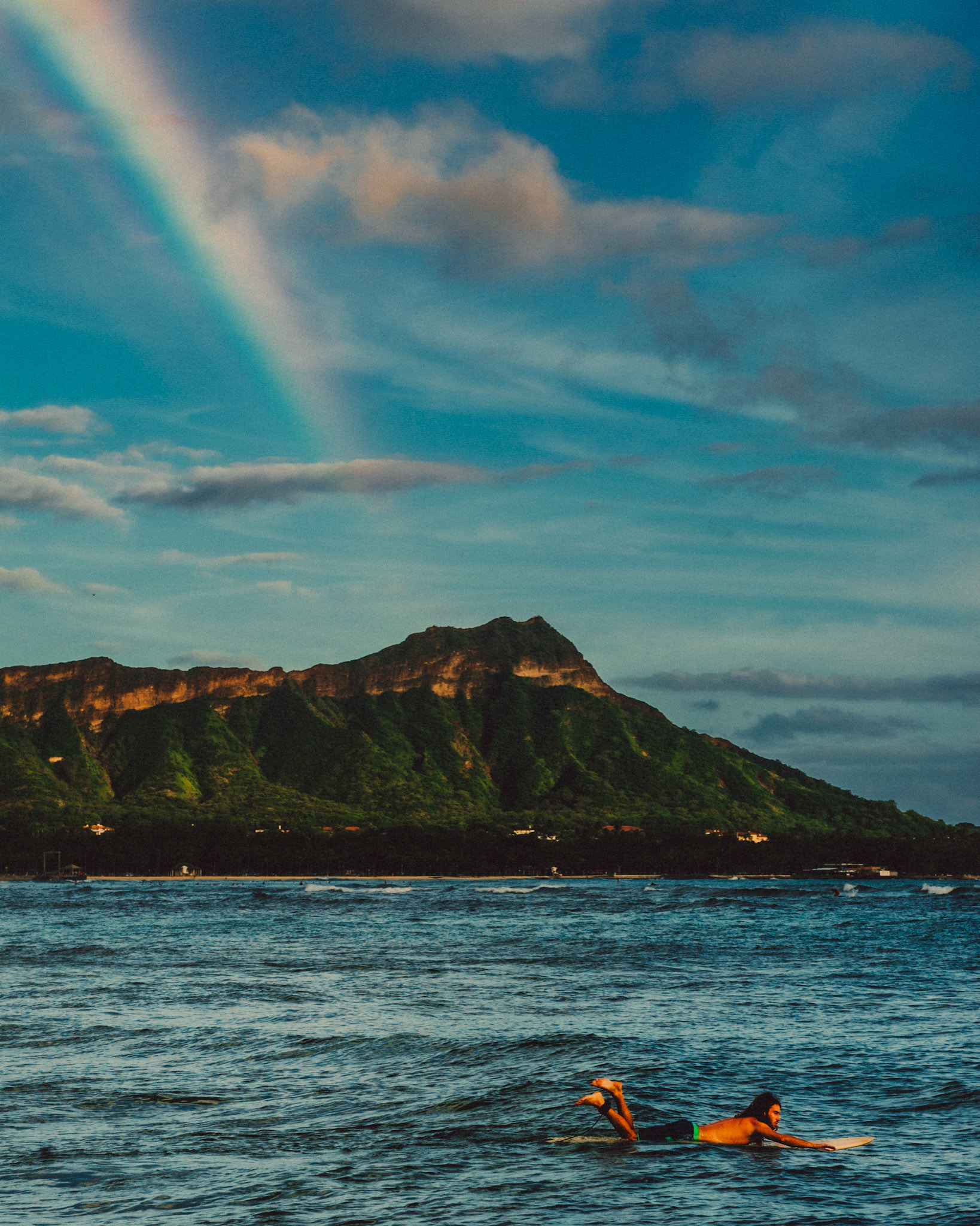 A rainbow over Diamond Head Crater, Honolulu, Hawaii, USA, September 2015, Sony A7S.