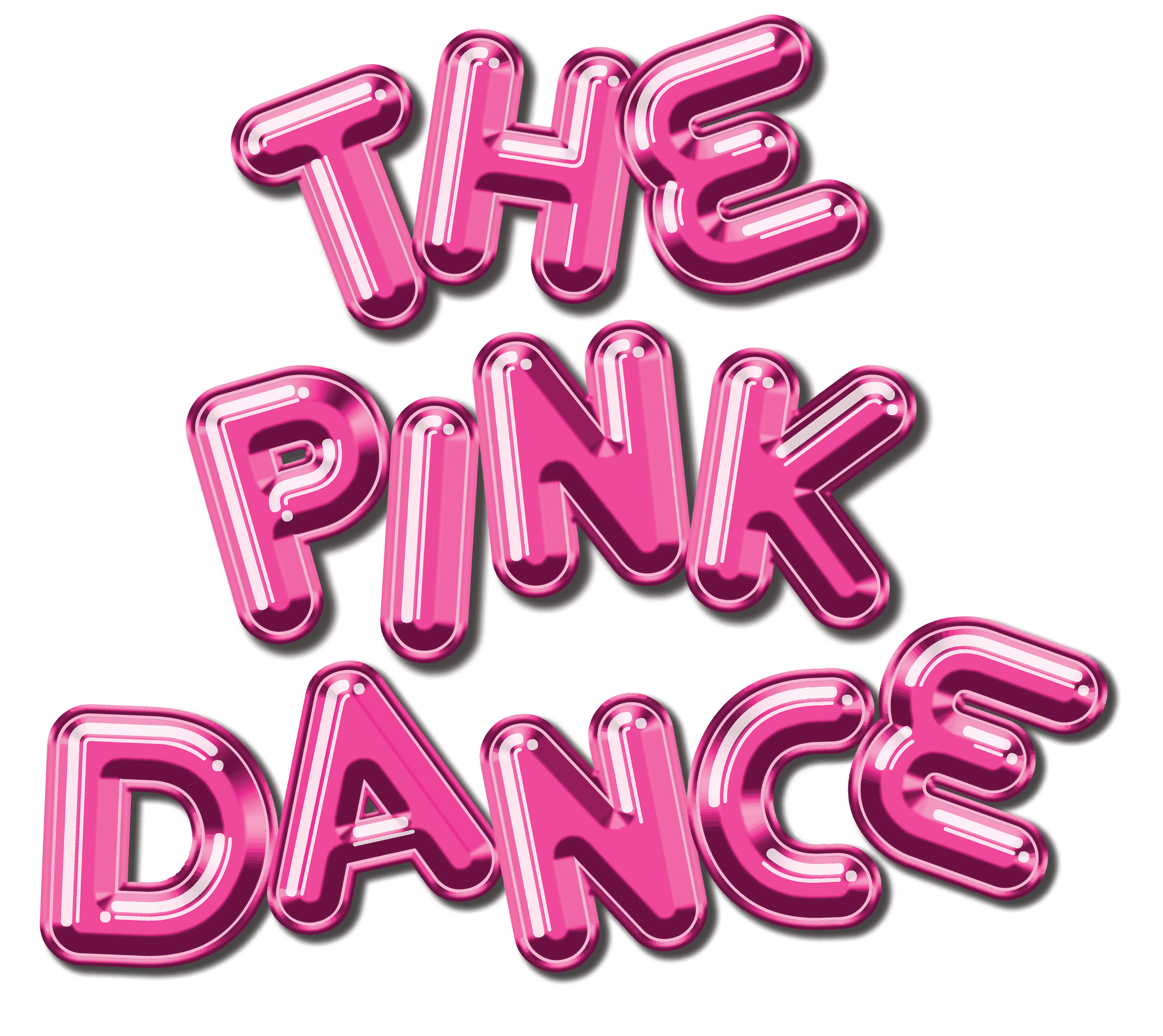 The pink dance fundraiser logo design for media and stickers