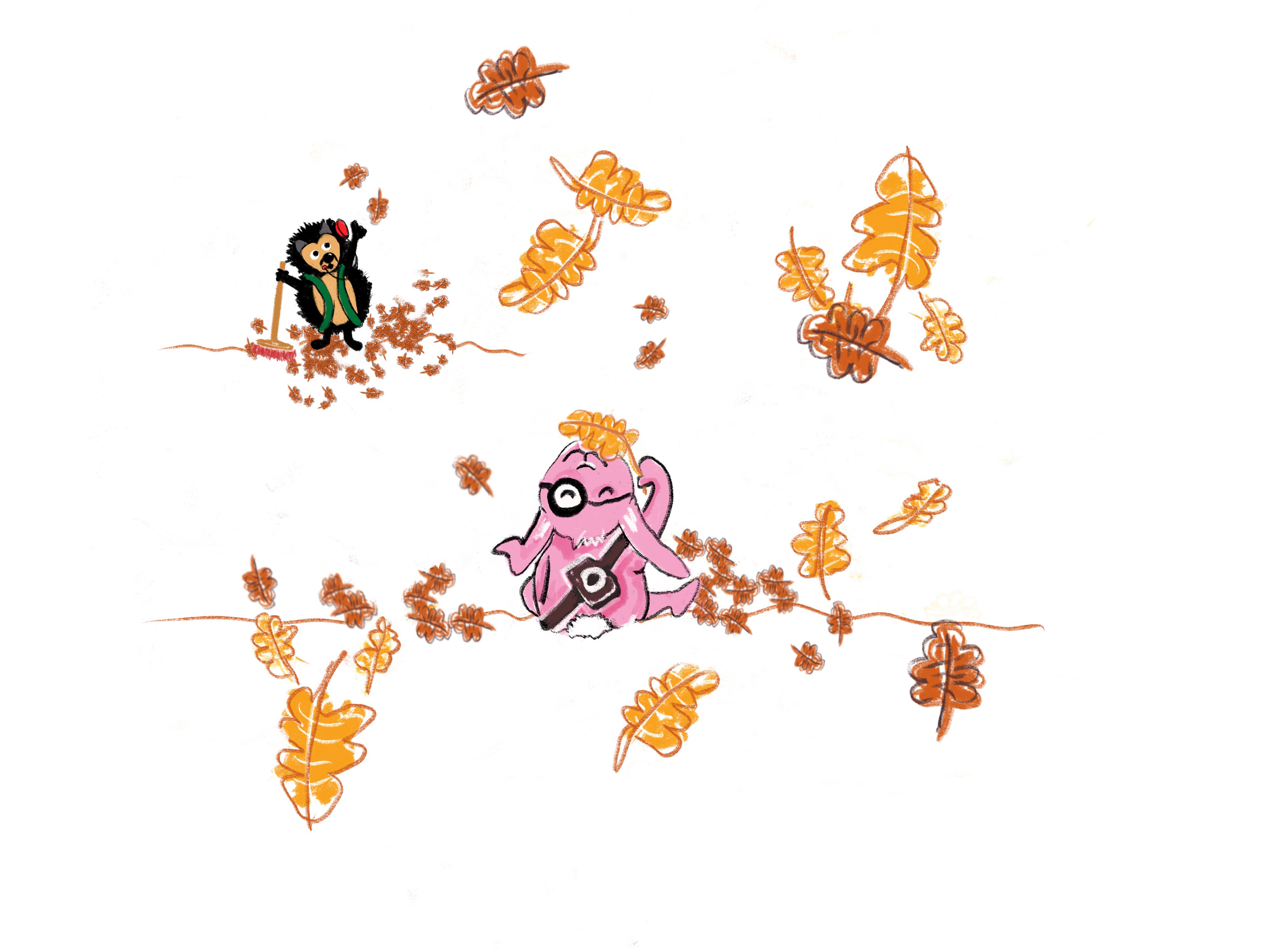 Chilli liebt den Duft von Herbstlaub...