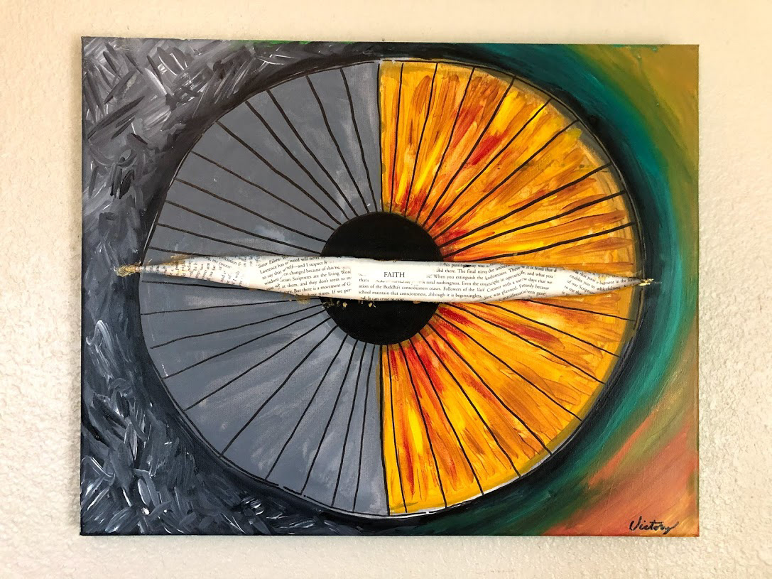 Broken Eye Painting #3: Faith (18" x 24"
