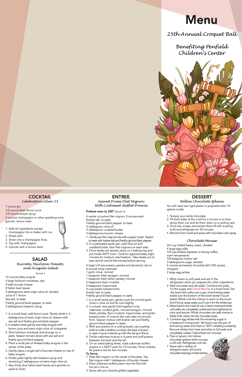 Croquet Ball Trifold Menu, 2020