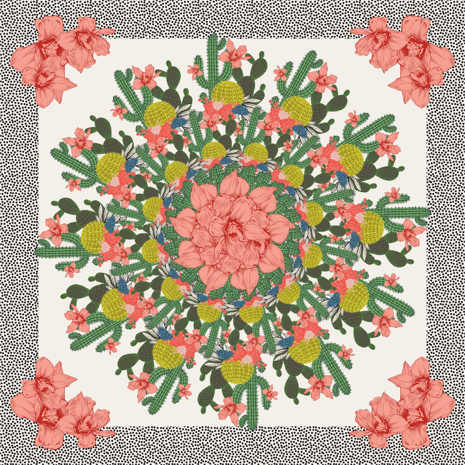 Rotated cactus - flat design