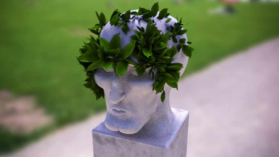 A handsome leafy marble bust