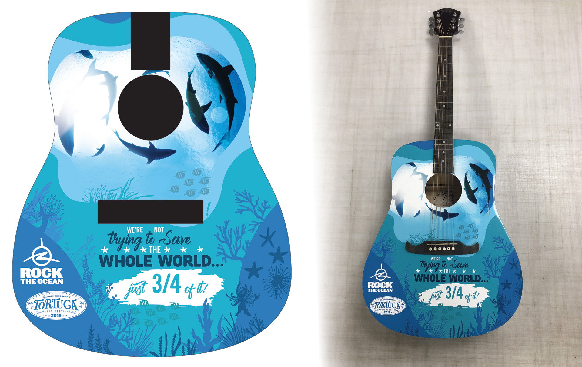 Rock The Ocean - Acoustic Guitar Shark