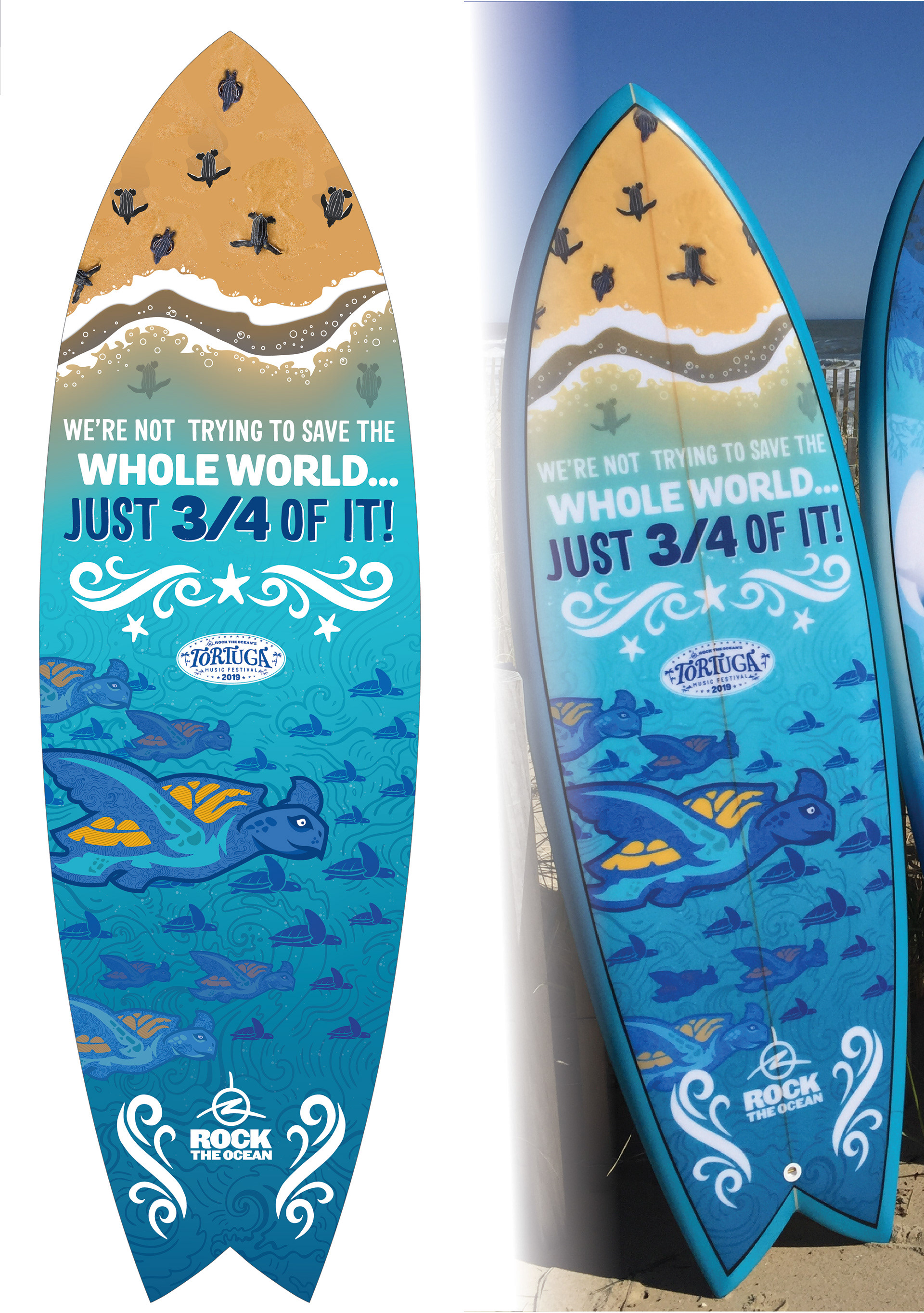 Rock The Ocean - Turtle Shortboard