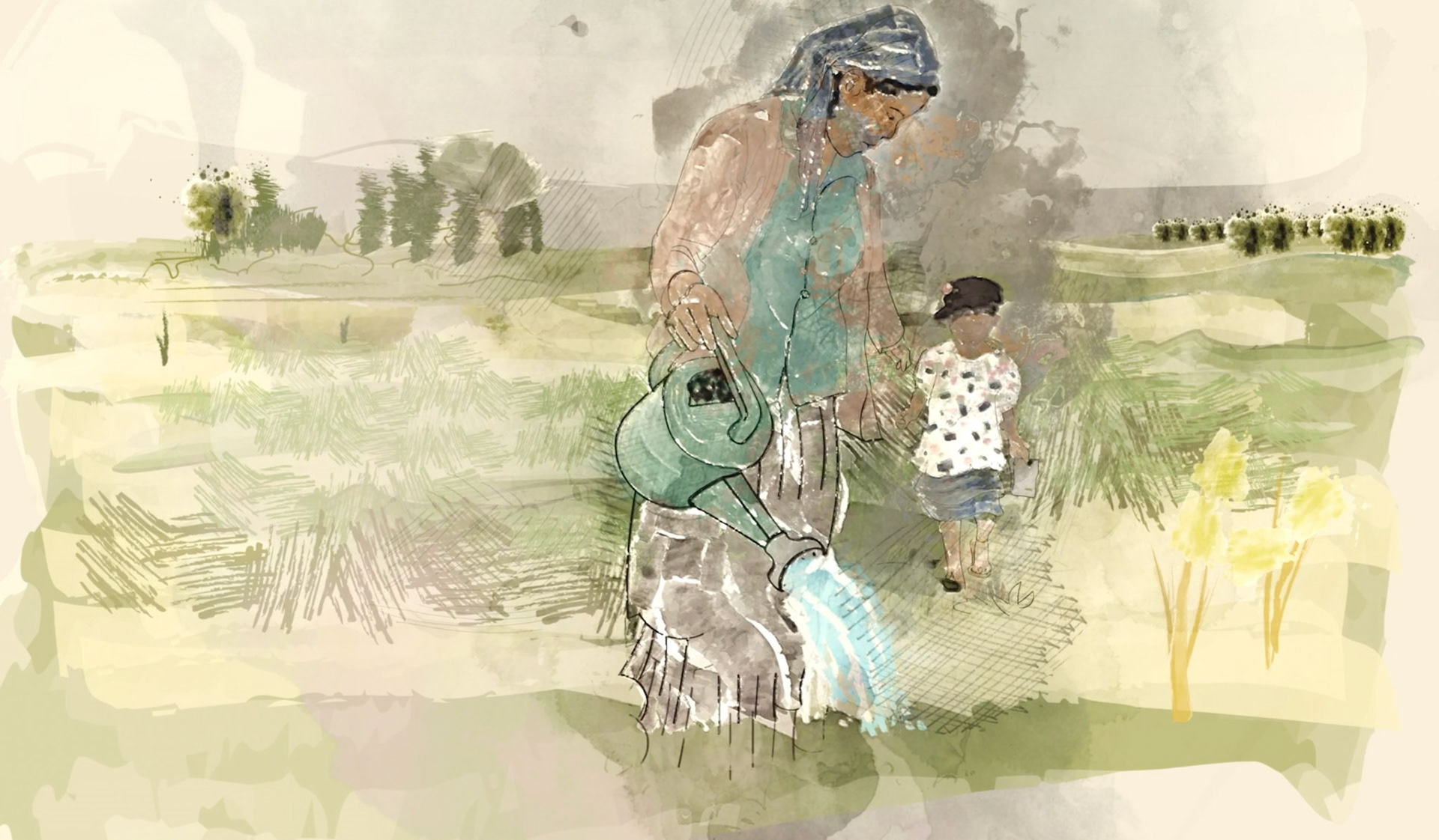 Digital Animated Watercolour, animation project for World Vision Canada