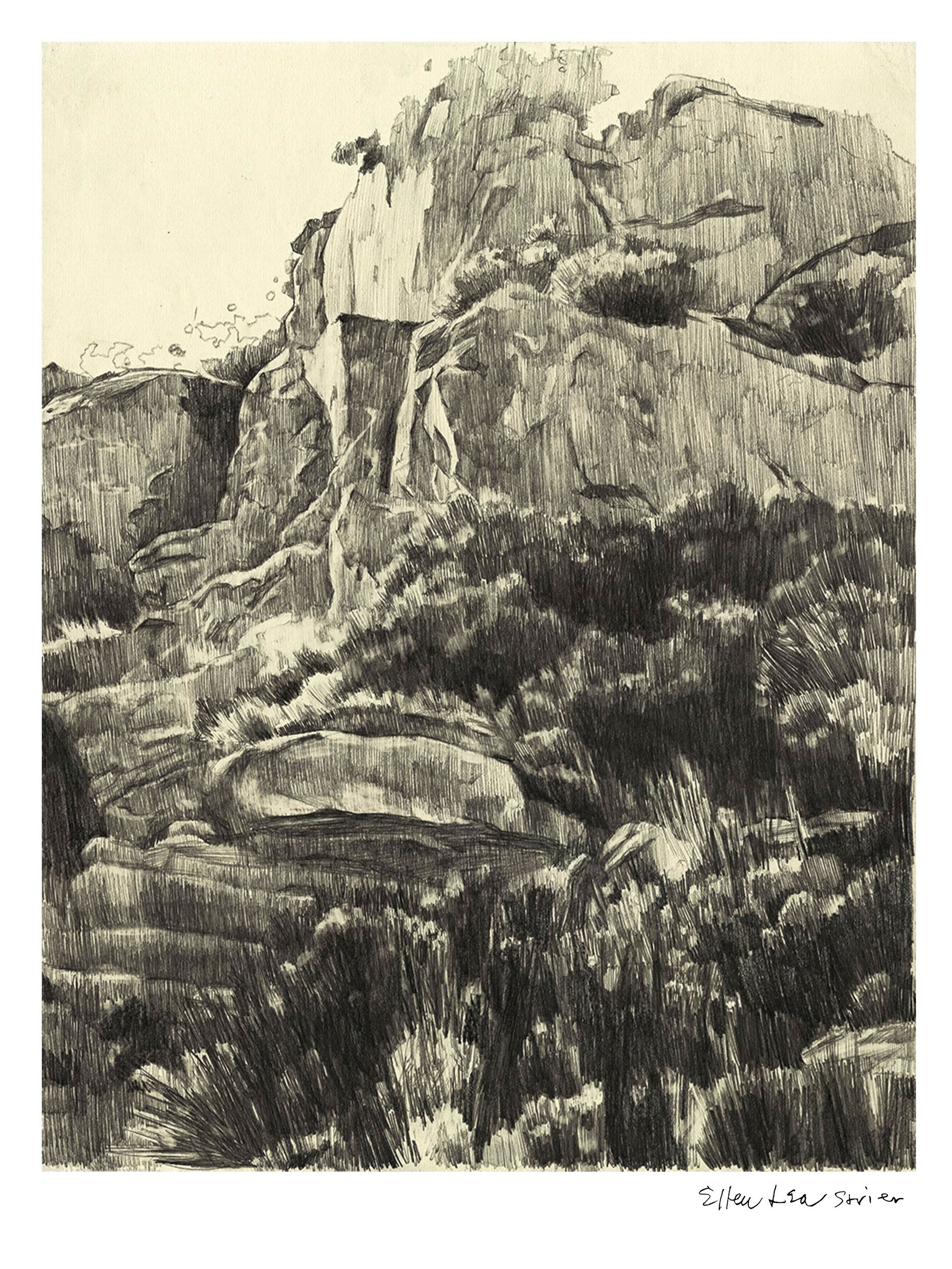 Topanga Moonscape, California | Print from Original Graphite