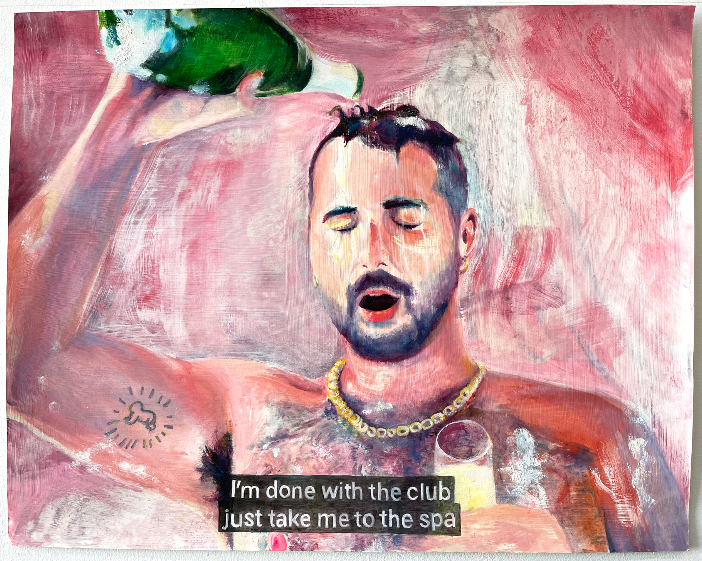 2:29, 2020. Oil on paper, 24" x 19"