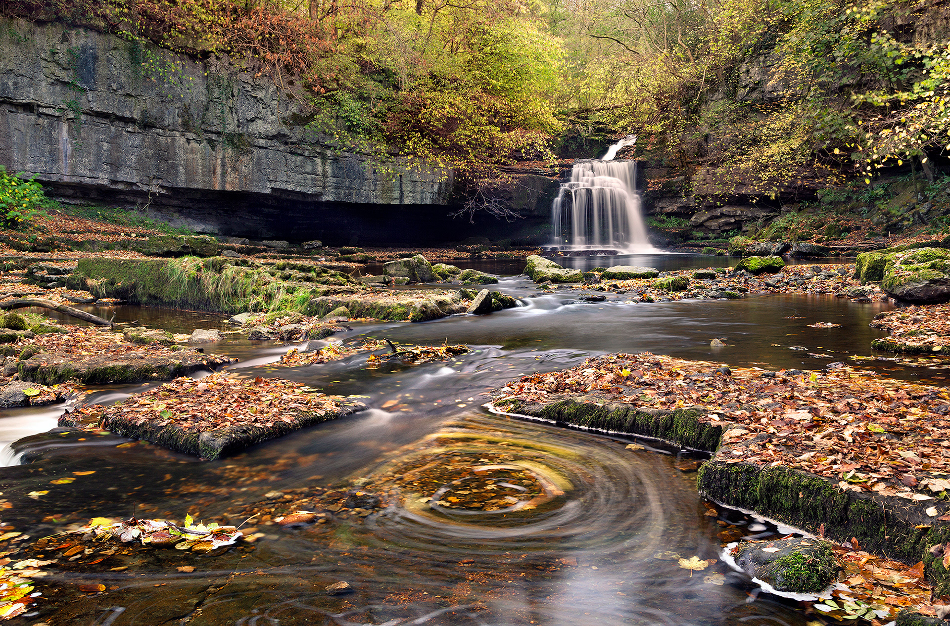 Cauldron falls, West Burton in autumn, Wensleydale