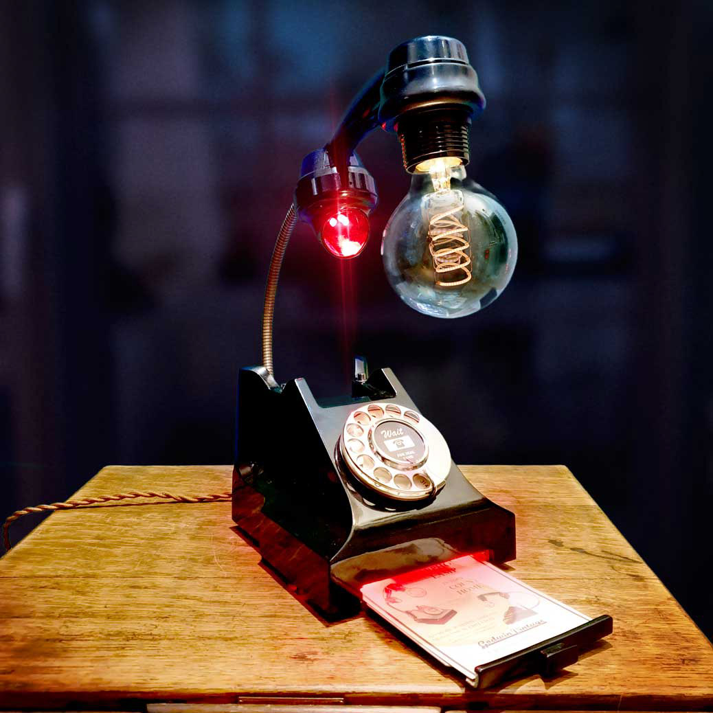 Vintage Bakelite phone lamp