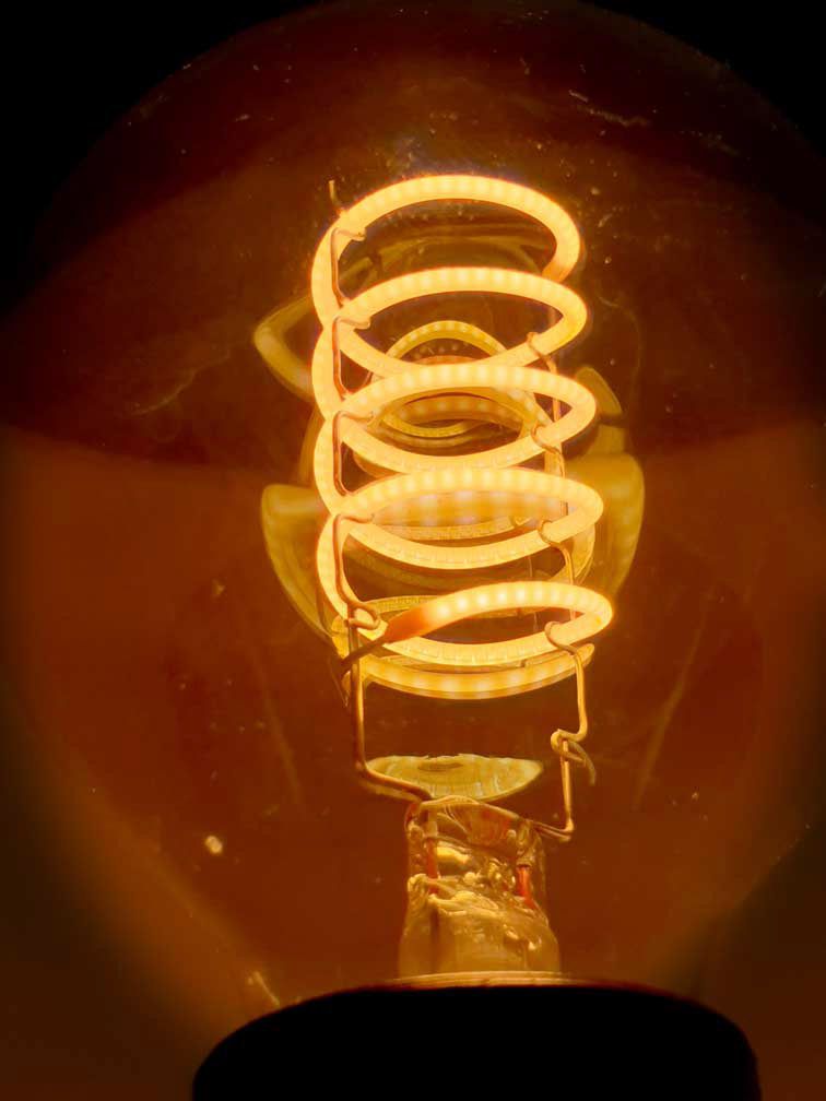 Vintage Edison style bulb with spiral filament