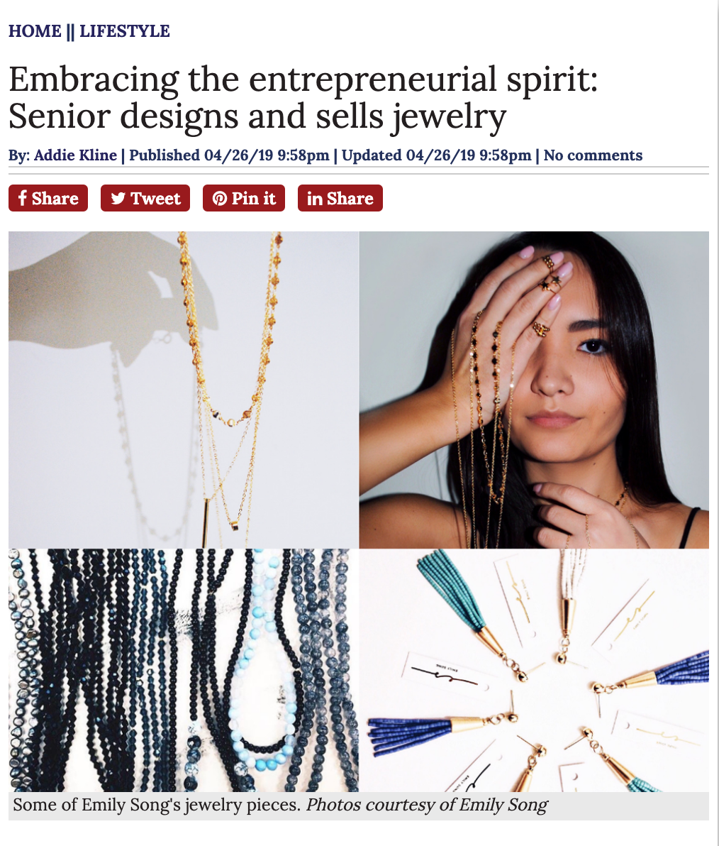 Emily Song Designs Feature in the University of Richmond Collegian