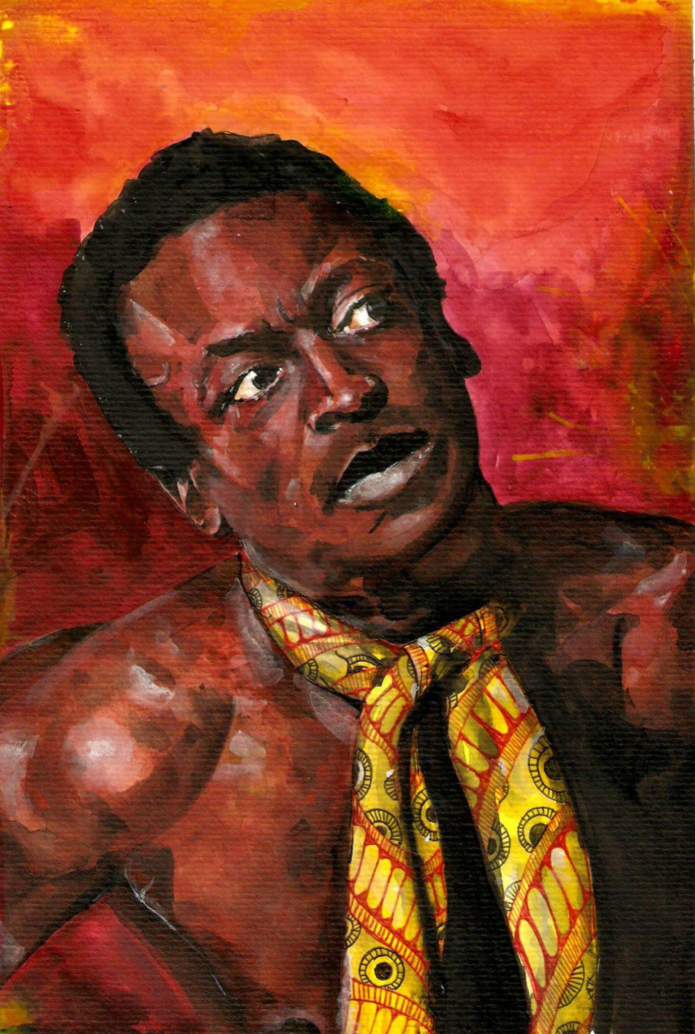 'Miles Davis' - Acquerello, Acrilica e penna a sferasu papel Canson (2017) 29,7X21,1cm