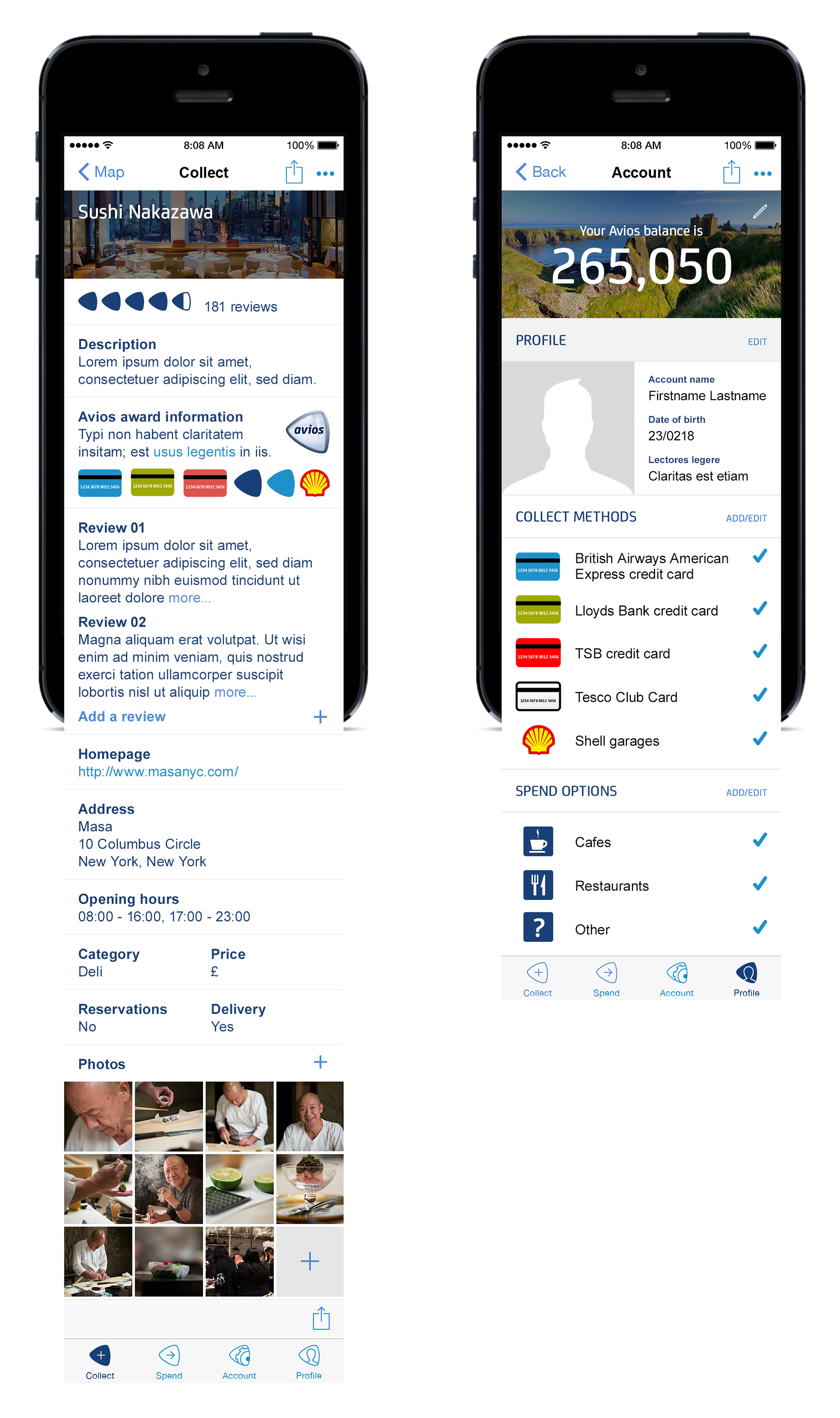 GPS mapping and review tool design proof of concept screens. © 2018 Avios. All rights reserved.