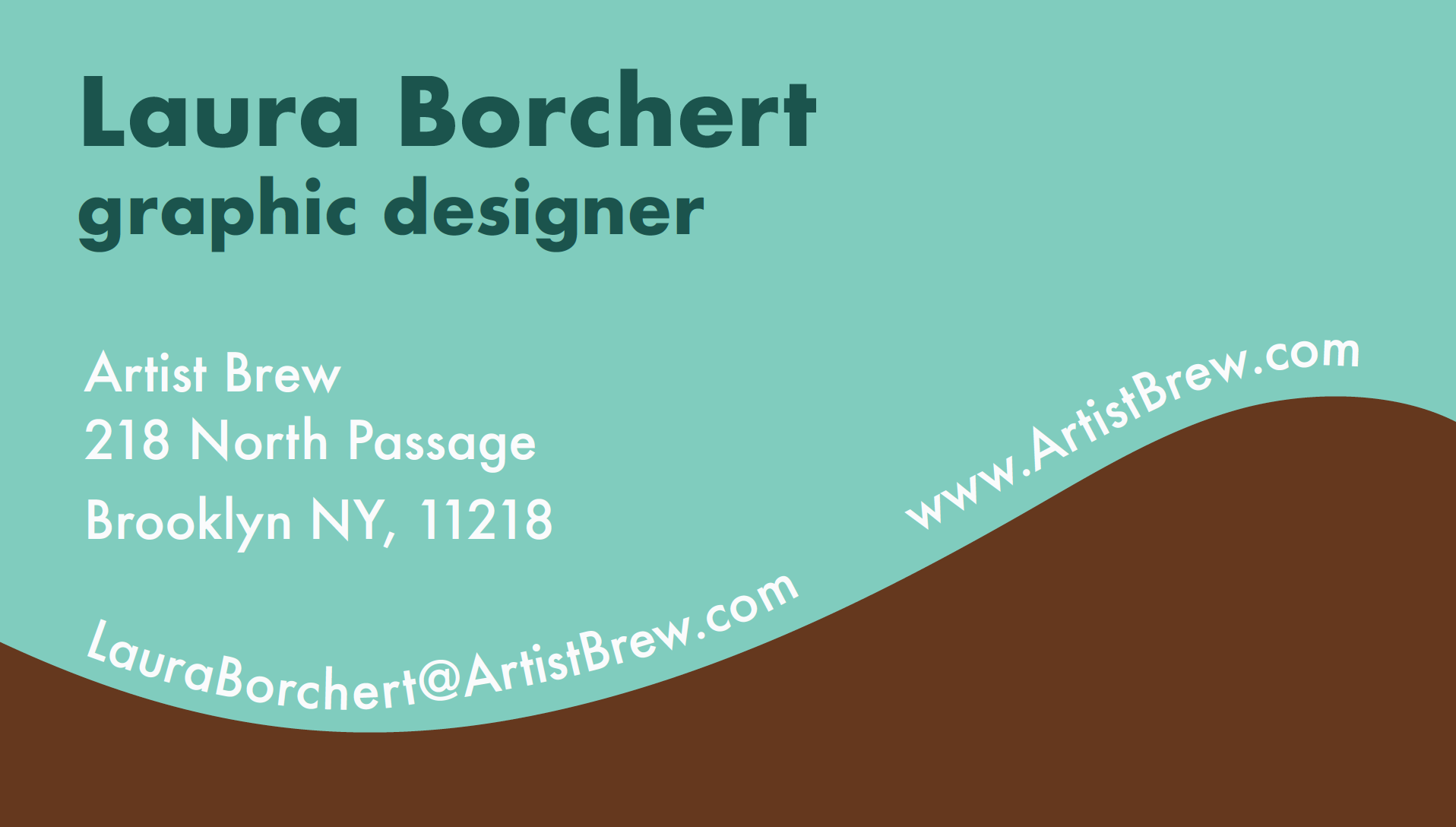 Artist Brew business card (back)