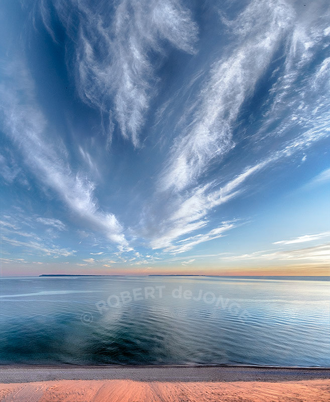 Sleeping Bear point, Skyscape, clouds, morning, dawn, Manitou Passage, Lake Michigan