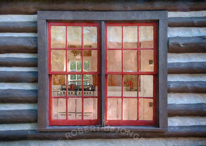 Window, log cabin, kitchen, boekeloo, sleeping bear dunes
