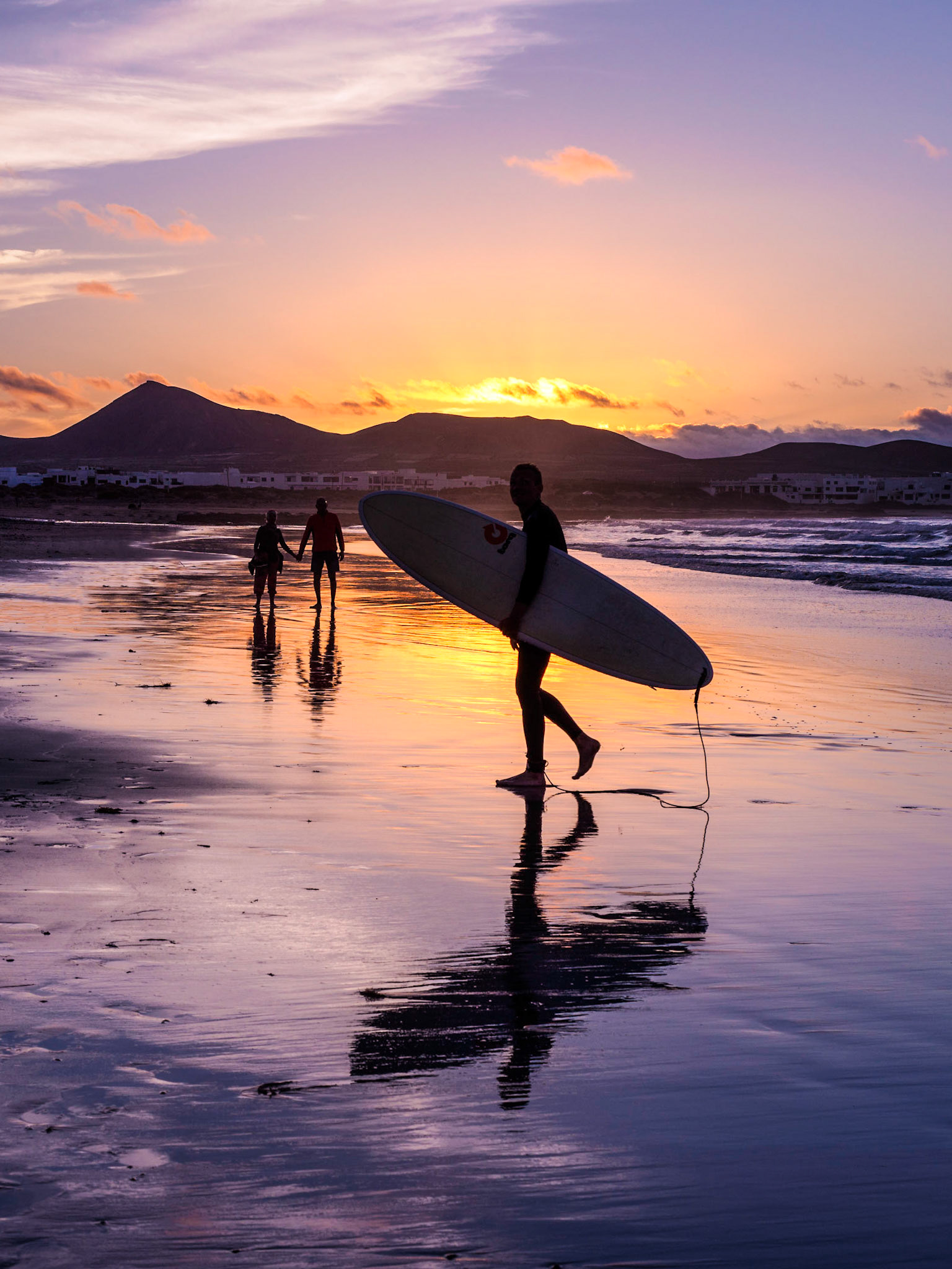 Sonnenuntergang am Strand von Famara