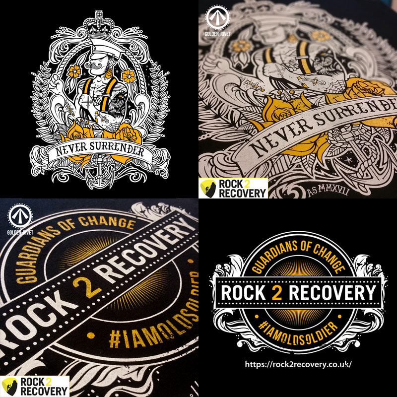 Custom garment print illustration - Client: Rock 2 Recovery