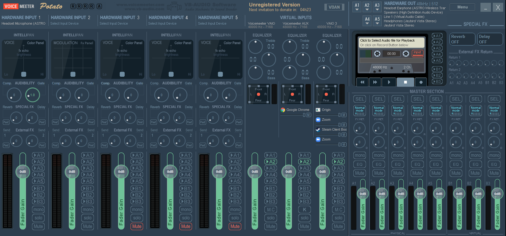 Voicemeeter Potato Interface