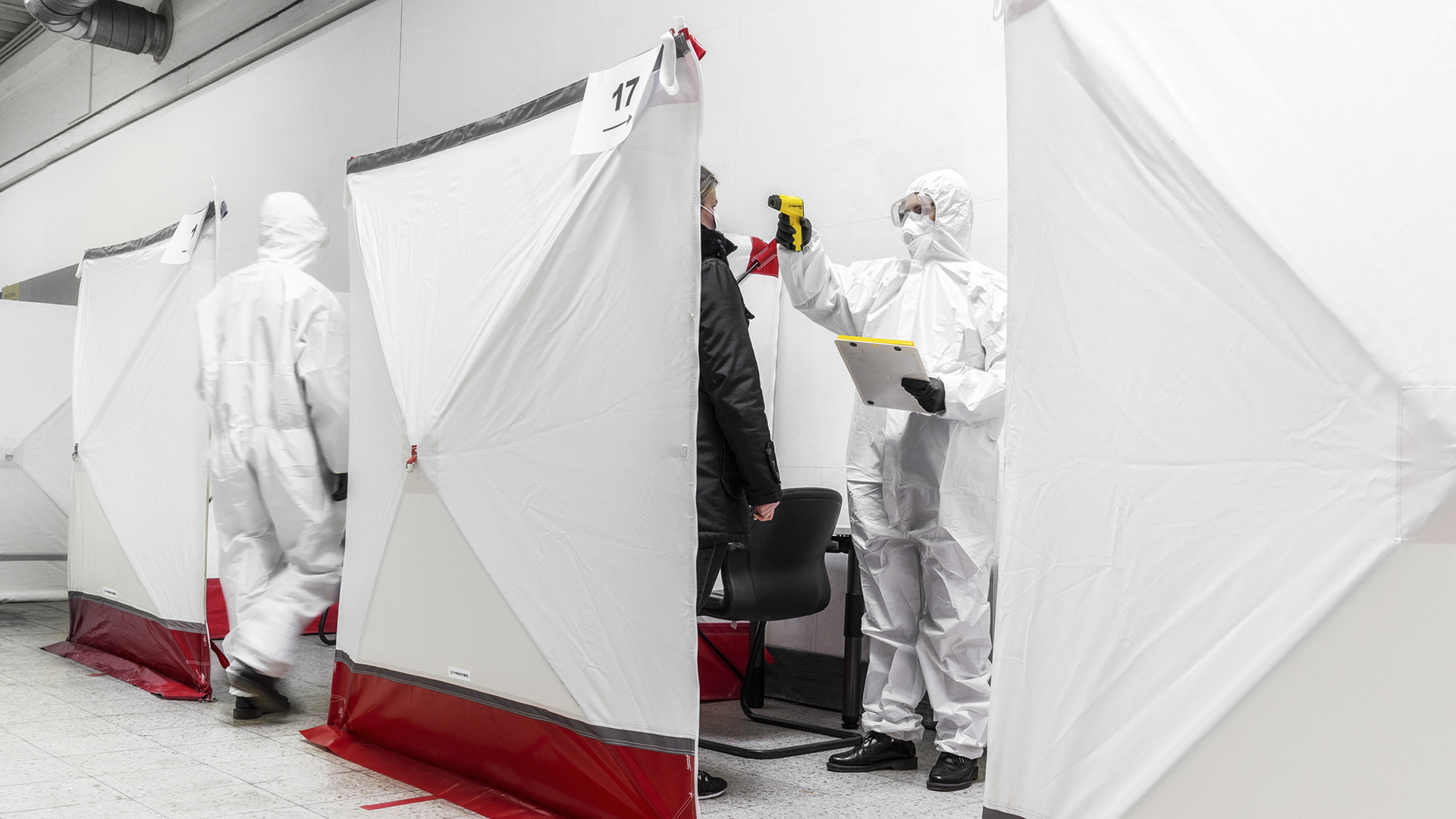 Kontaktlose Temperaturmessung in Corona Teststation