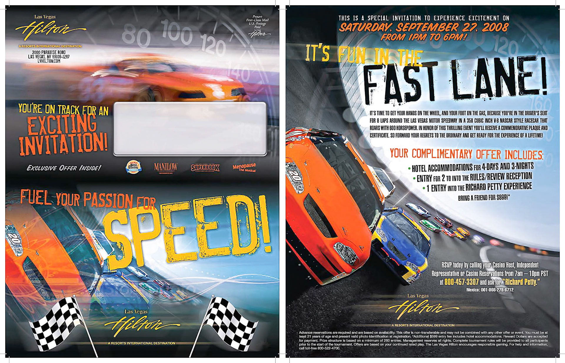 Direct mailer "Life in the Fast Lane" player tournament