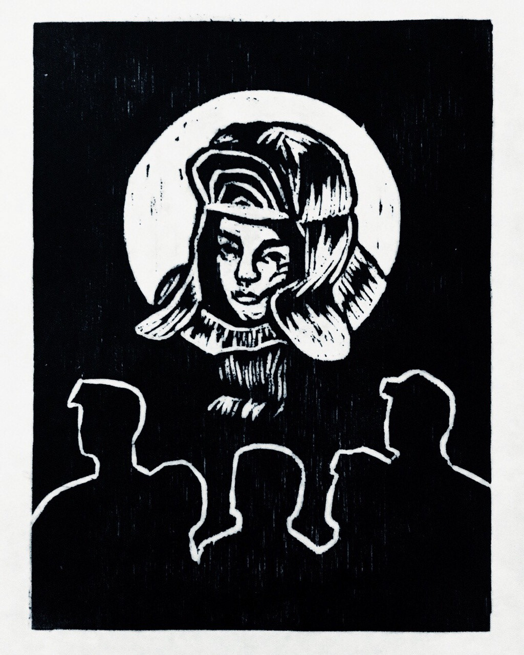 Portrait, woodcut