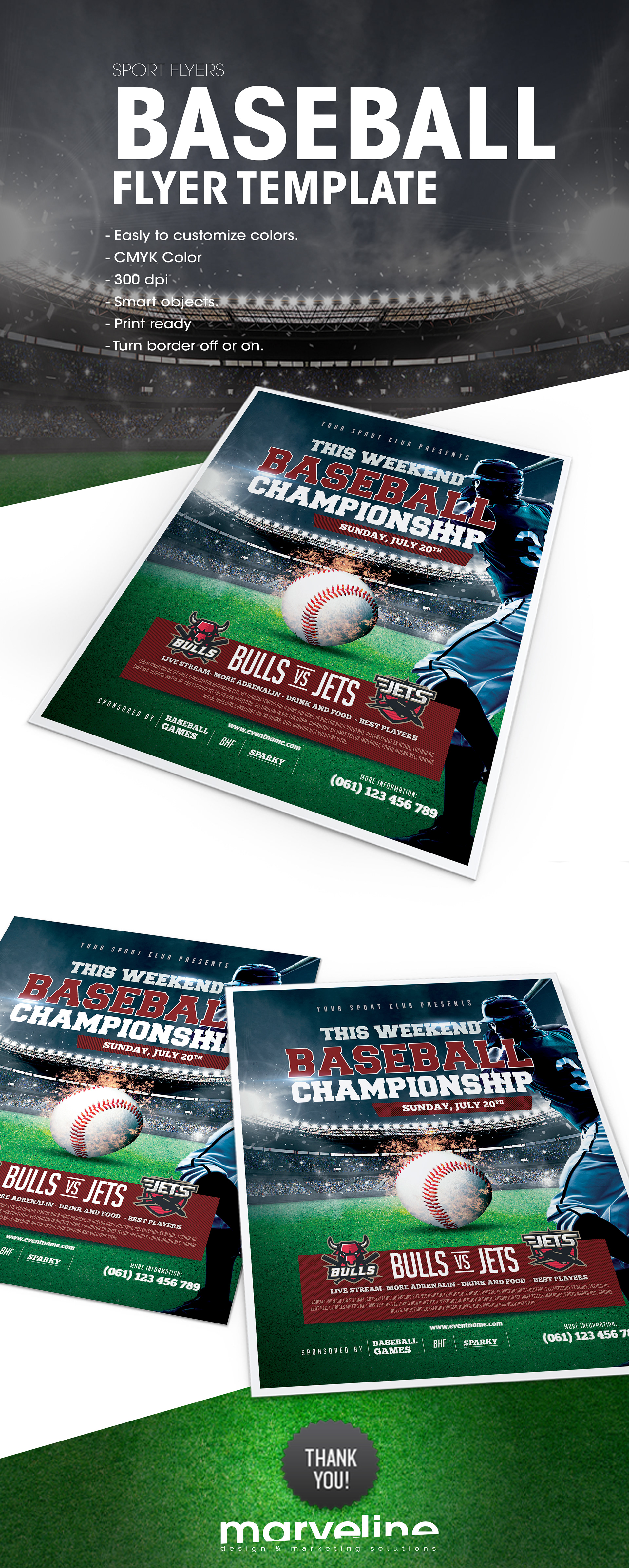 muamer prosic baseball flyer template avliable on envato