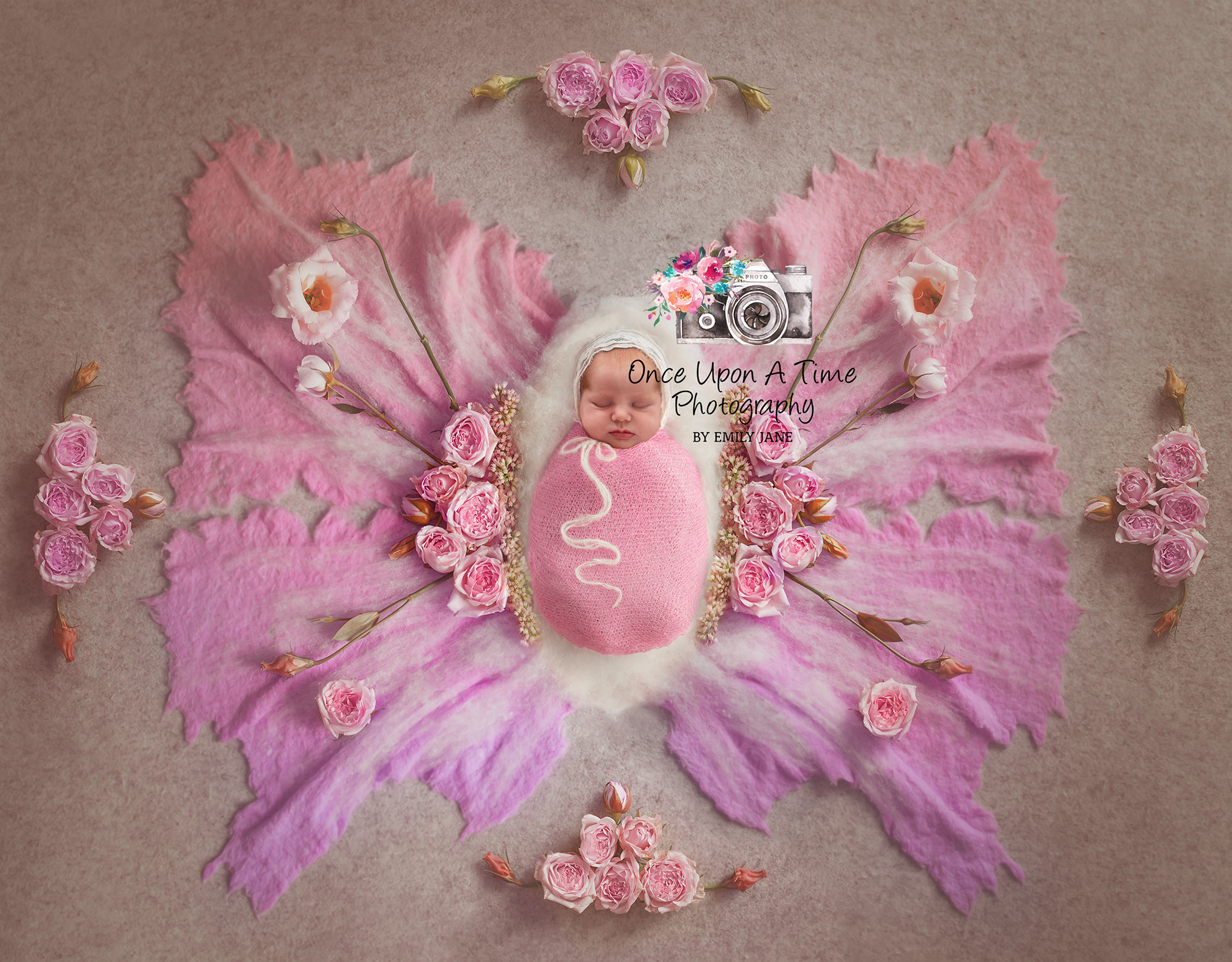 Digital newborn photography butterfly