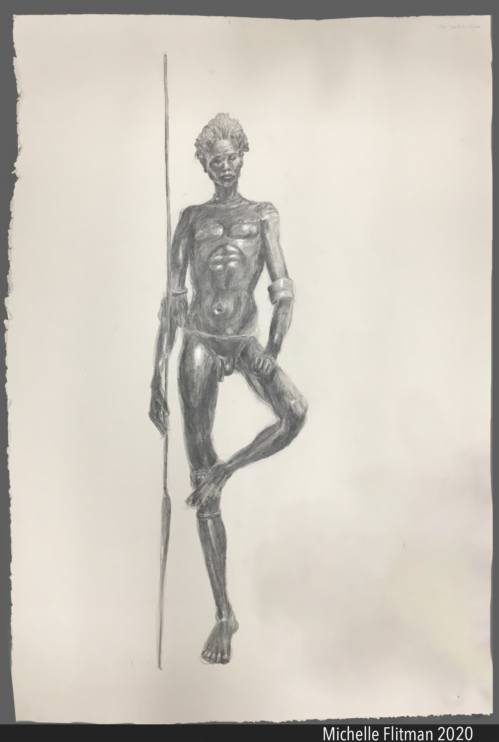 Malvina Hoffman statue study; graphite