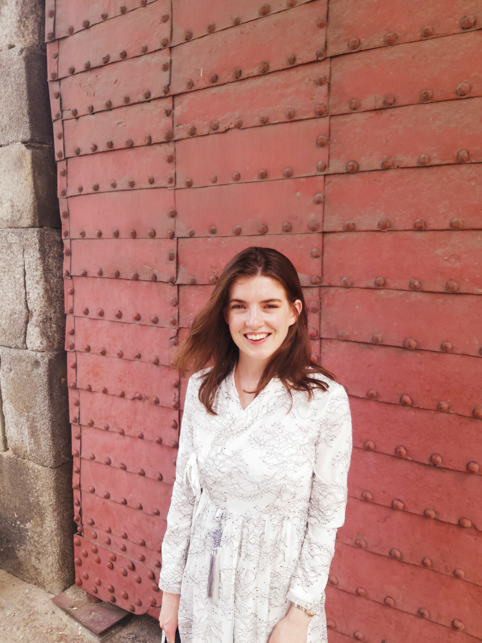 Wearing a hanbok in Suwon, South Korea