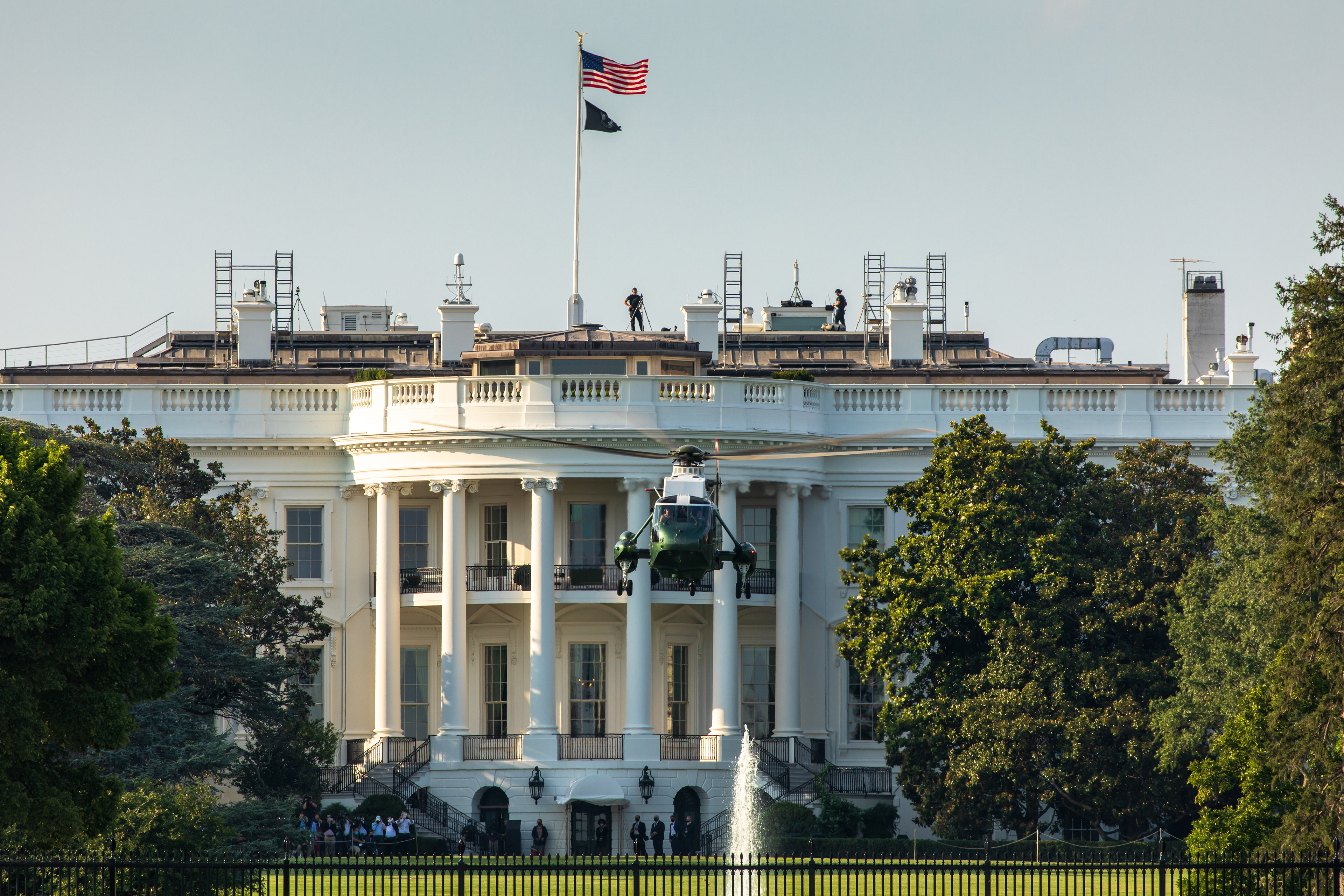 Marine One lifts off from the White House lawn Jul 30, 2021