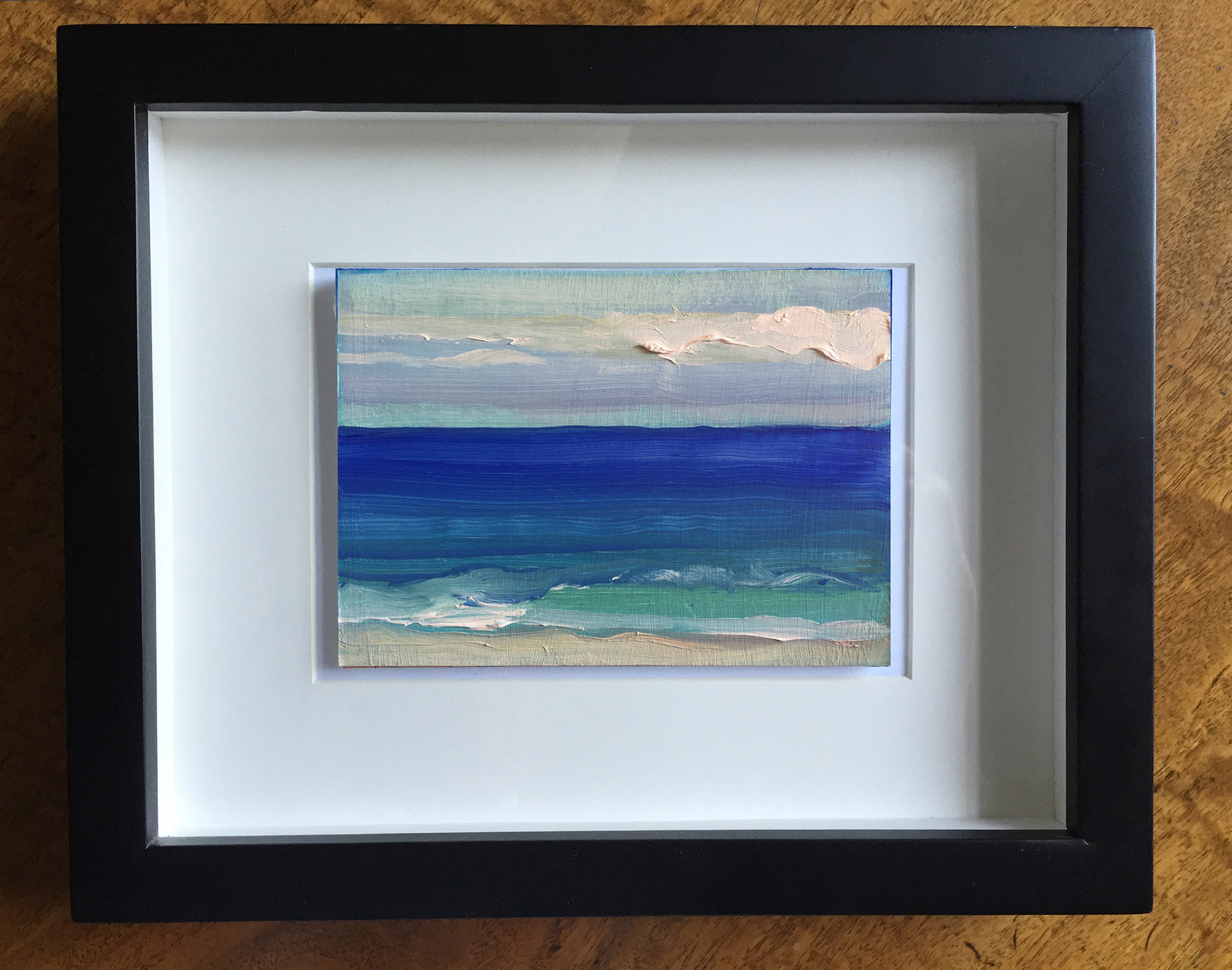 "Sea and Sky IV",Oil On Foam Core Panel, 4.5" x 16", 2015