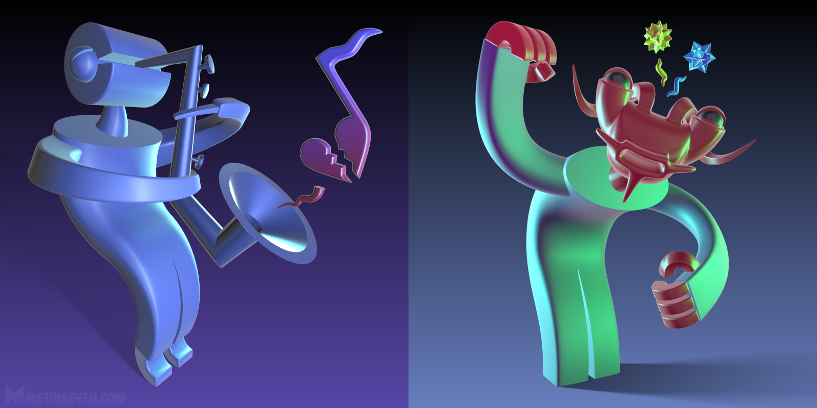 3D character style experiments • 3D karakter-stijlexperimenten