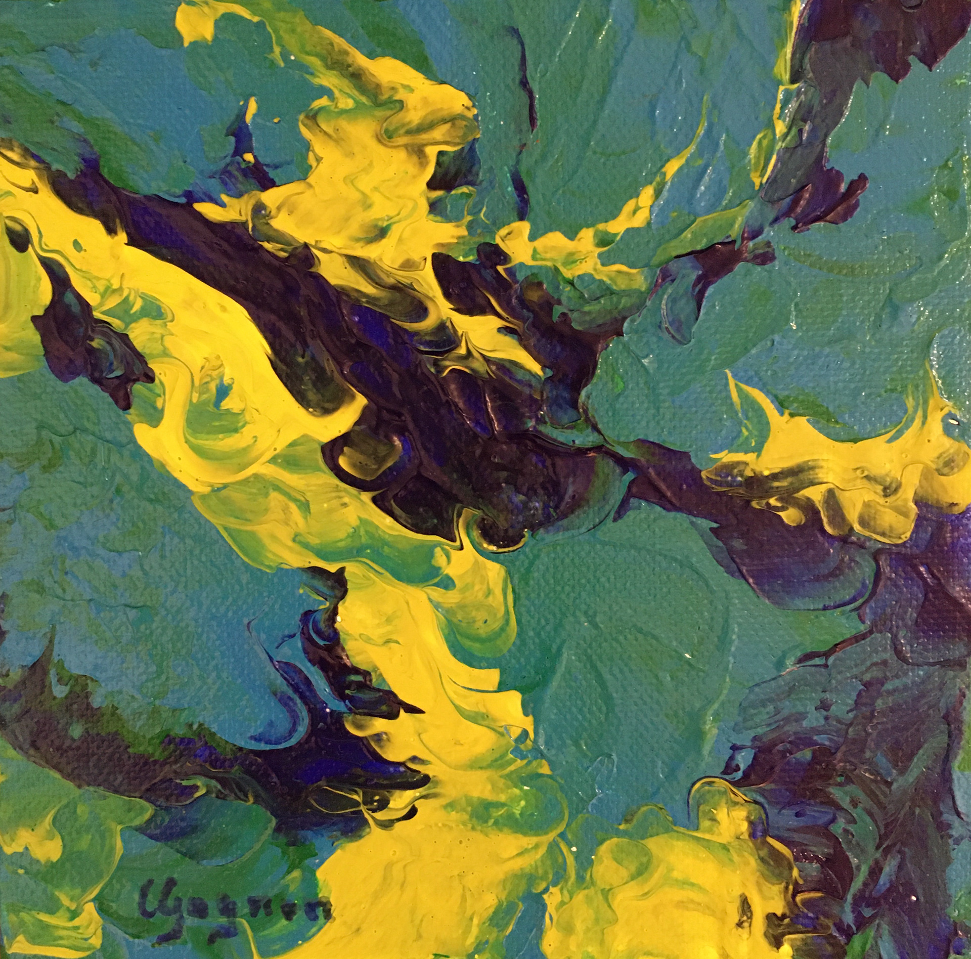 Claire Gagnon - Shark - 6x6 - Acrylic on canvas - $125