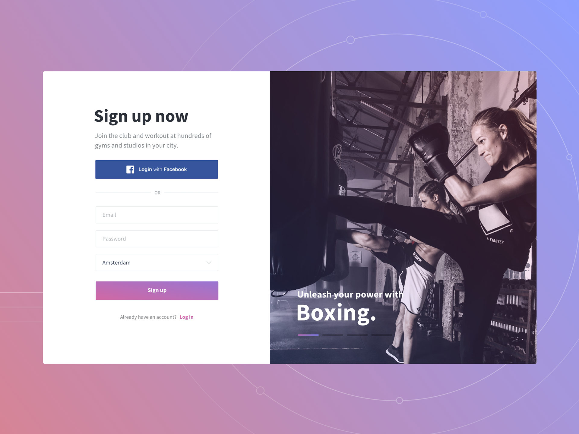 Web Design - Sport/Fitness Signup Screenby Milan Houter