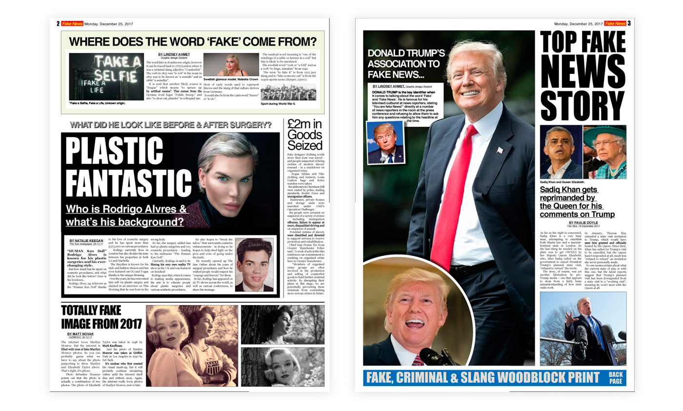 lindsey ahmet Bolton graphic designer newspaper layout design