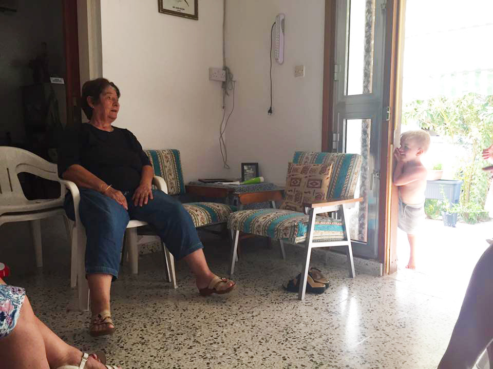 My Son with my great aunt in Northern Cyprus illustrating the thought process behind my typoday design