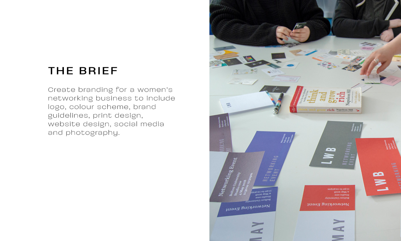 The Brief (bolton) Create Branding for a bolton women's networking business to include logo, colour scheme, brand guidelines, print design, website design, social media and photography