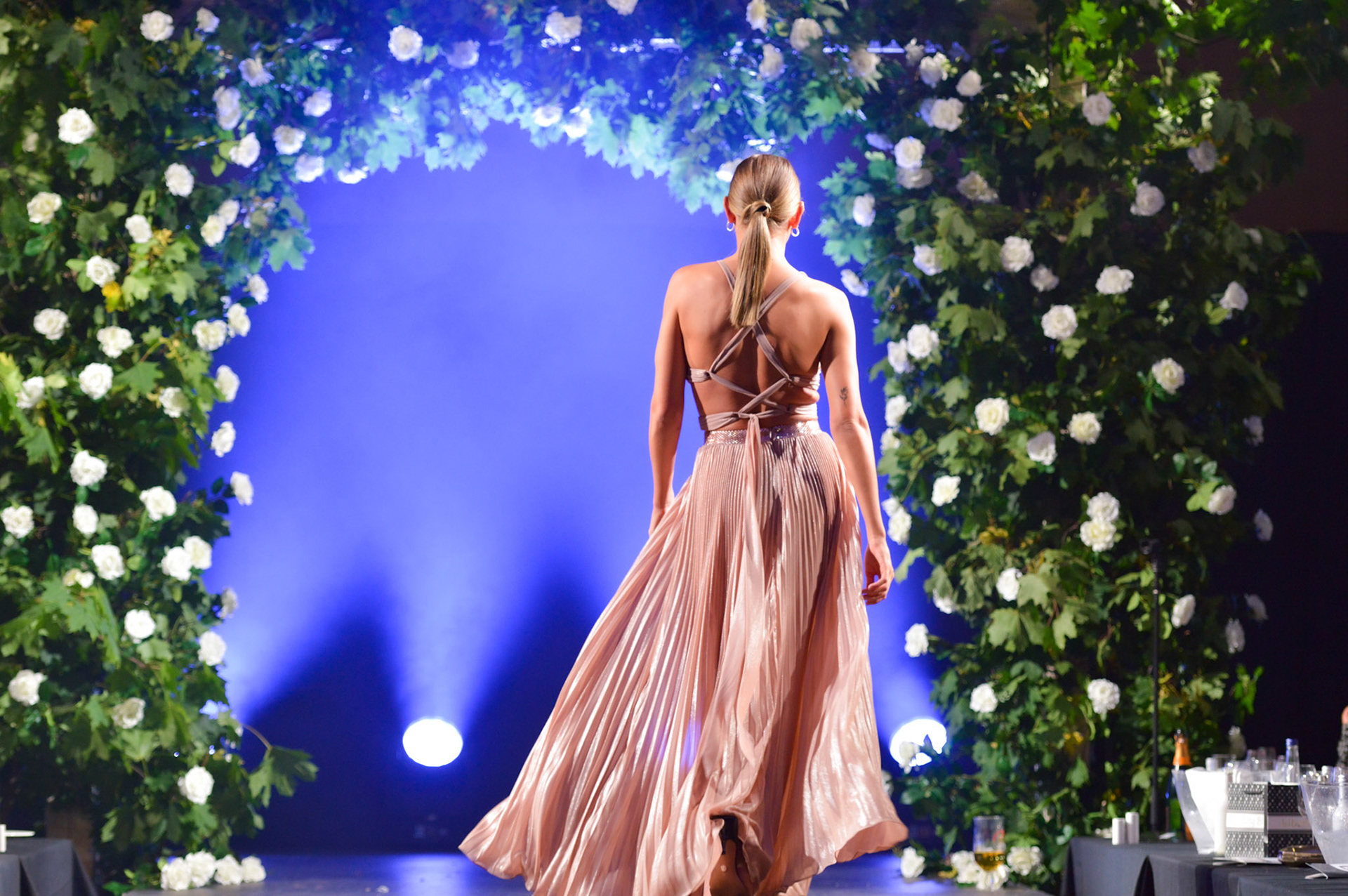 Model walking for Forever Unique at the 2019 Manchester Fashion Festival - Runway Photographer