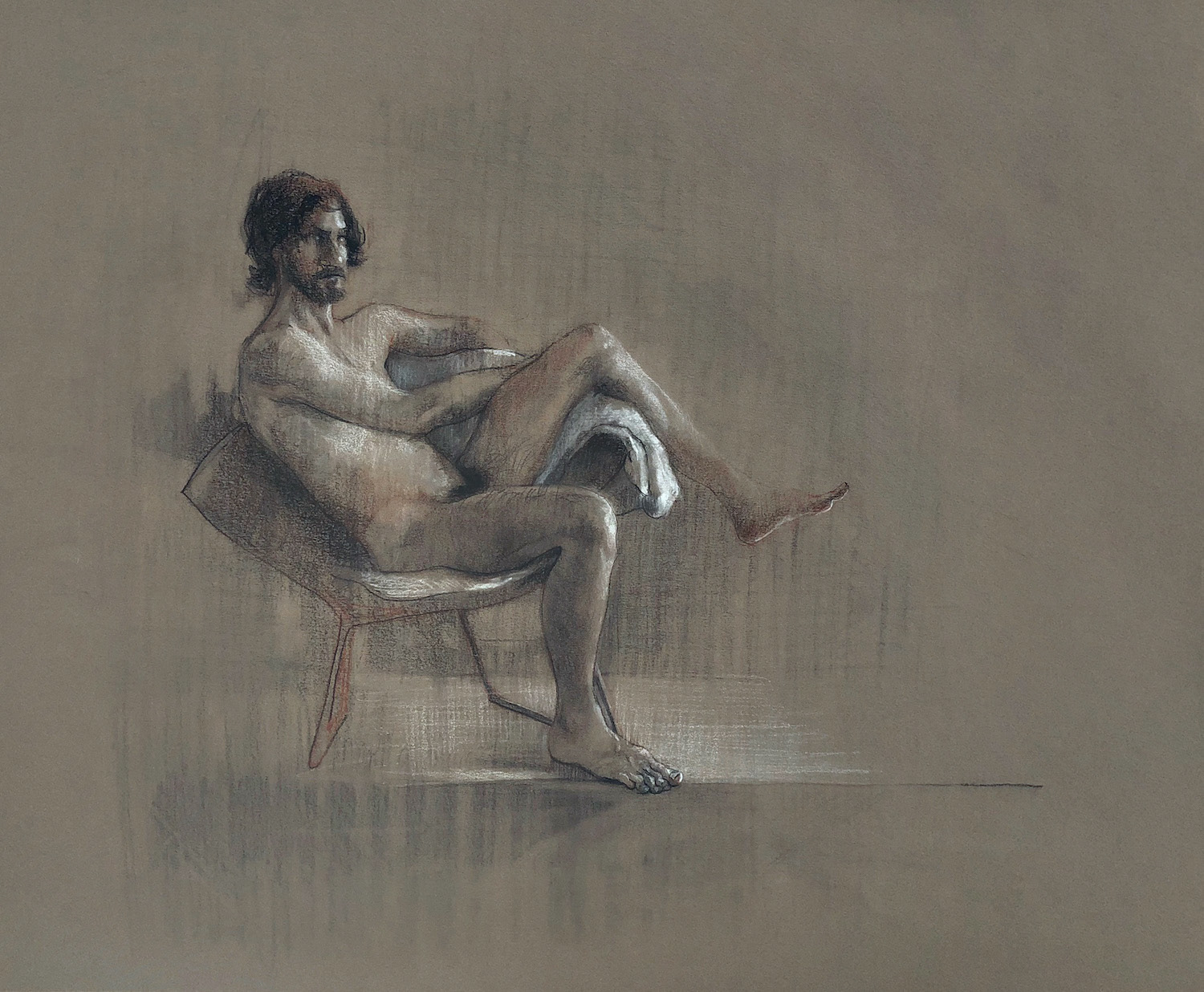Adam in a Bertoaia Chair, 2016
