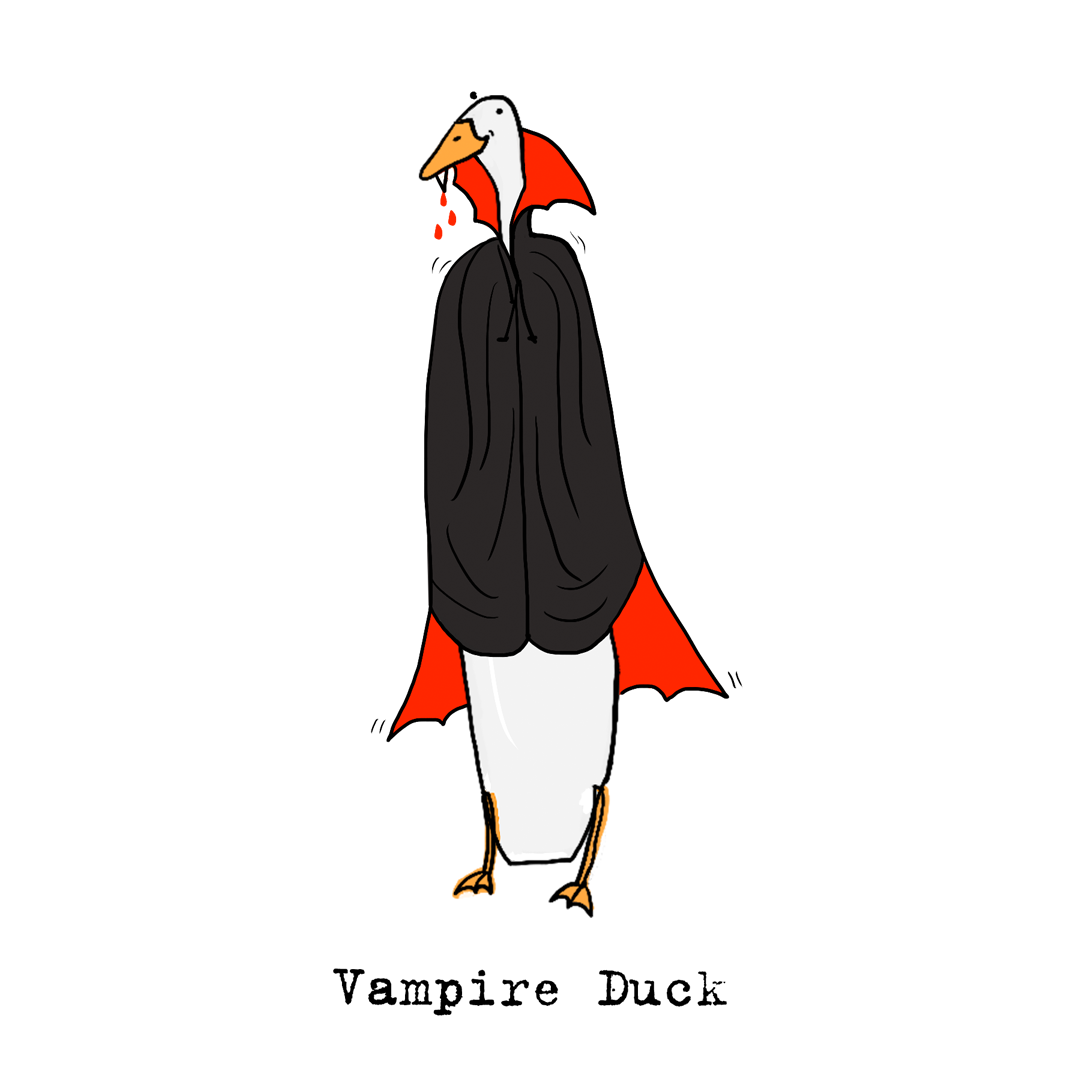 He pops up for Halloween.