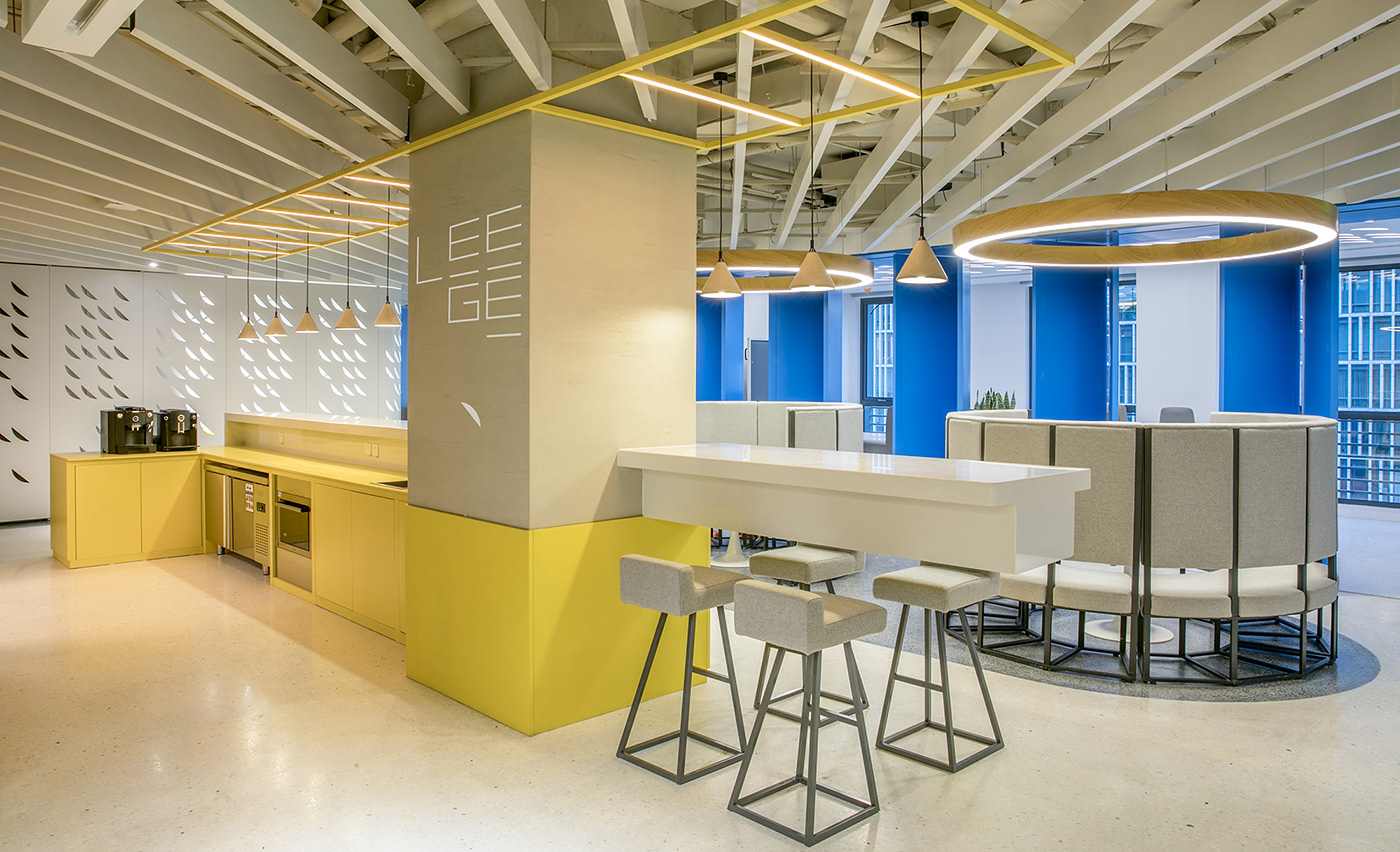 ramoprimo, geometric, interior design, office, share room, bright colors,