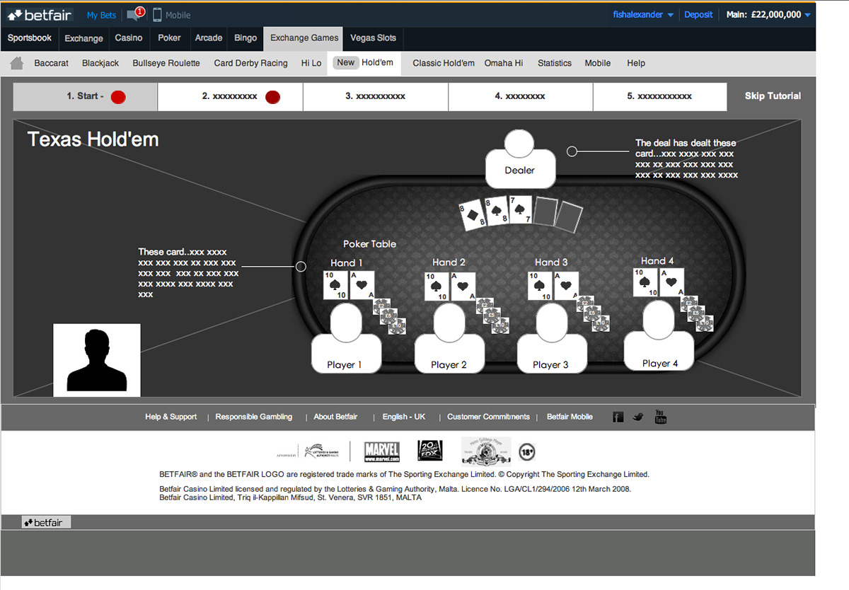 Paramita Kar Betfair Poker Tutorial Wireframe