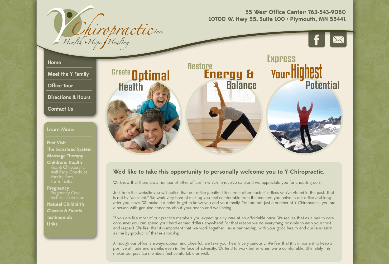 www.ywellnessmn.com Concept Page (Prior to Name Change)